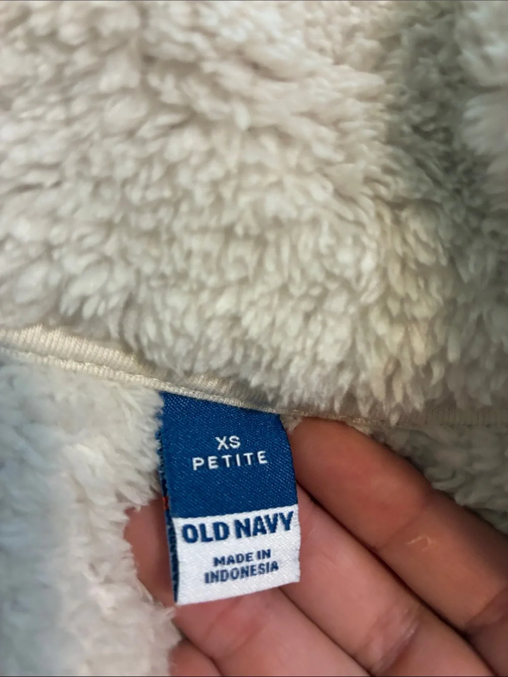 Old Navy Plush Sherpa Half-Zip Jacket - Cream XS